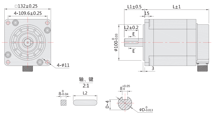 130mm步進(jìn)電機(jī)外形尺寸圖 130mm步進(jìn)電機(jī)外形尺寸圖
