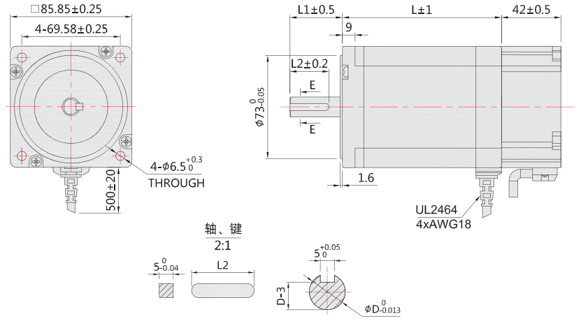 86mm剎車步進(jìn)外形尺寸圖 86mm剎車步進(jìn)外形尺寸圖